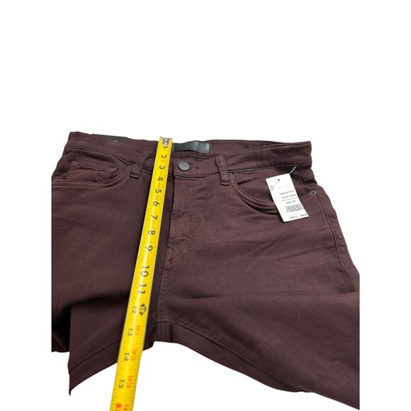 J Brand Kane Straight Fit Jean French Terry Burgundy Size 34 NWTs - Picture 12 of 13